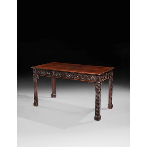 A George III Period Mahogany Fretwork Library or Centre Table